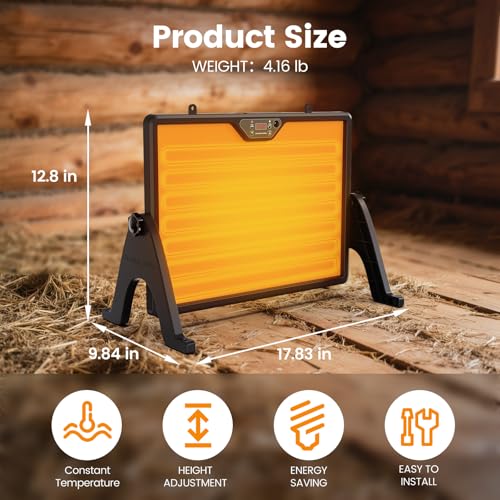 Chick Brooder Plate, 12"x16.5" Adjustable Double-Sided Heating Plate with LED Light & Remote Control, Brooder Heater for Baby Chicks, Ducklings & Birds, Safe Low-Energy Chick Heating Plate 86°F-167°F