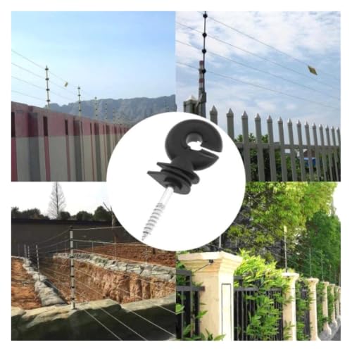 Electric Fencing Ring Insulators Electric Fence Insulators Screw in for Wood Post Easy Install Ranch Farm Fencing Supplies All Weather(10pcs) - color: 10pcs