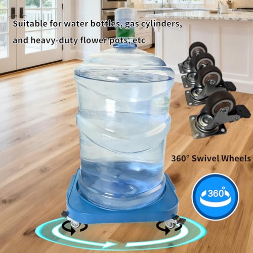 2-Pack 11" 5-Gallon Water Bottle Jug Caddy with 4 Rolling Swivel Casters - Heavy-Duty 5-Gallon Bucket Dolly & Plant Stand, Blue (2, Blue) - color: blue