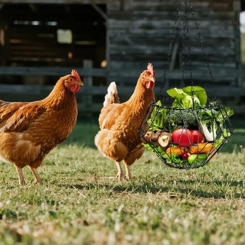 Hanging Chicken Feeder, Foldable Poultry Feeder Basket for Chicken Duck Coop, 2 Pcs - size: L-2 Pcs