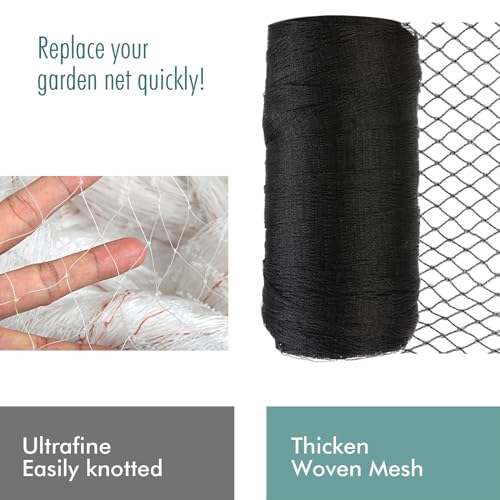Bird Netting for Garden, Fetanten 7.5 x 65 FT Netting for Garden Protection Vegetables Fruit Trees Blueberry from Birds Deer Poultry, Heavy Duty Woven Mesh Net Animal Fencing with Ties and Staples - size: 7.5 x 65FT
