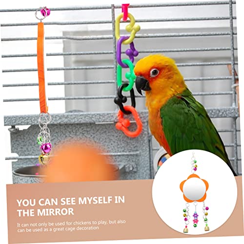 Abaodam 1Pc Chicken Mirror Rooster Plaything for Birds Hens Parrots Hanging Mirror for Coop Decoration Playtime Fun Farm Garden