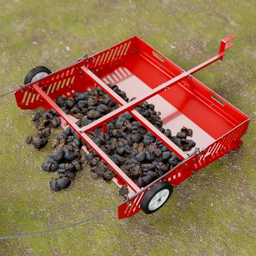 Efficraft Heavy Duty 2-in-1 Manure Fork & Tow Behind Trailer Manure Scoop, Yard Sweeper for Horse Manure, Versatile Lawn Sweeper, and Efficient Drag Manure Collector for Easy Cleanup