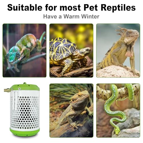 NICENICY Reptile Heat Lamp with Guard, Ceramic Heat Lamp Bulb with Lampshade, Adjustable Reptile Ceramic Heat Lamp Covers Guard with 100 Watt Infrared, No Light Only Heat (Small) - size: Small