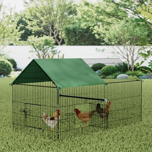STILLCOVE Medium Chicken Coop Run: 87" × 40" Outdoor Metal Duck Pen with Cover - Poultry Cage Enclosure for Rabbit Hen Quail - size: 87.0"L x 40.0"W x 40.0"H