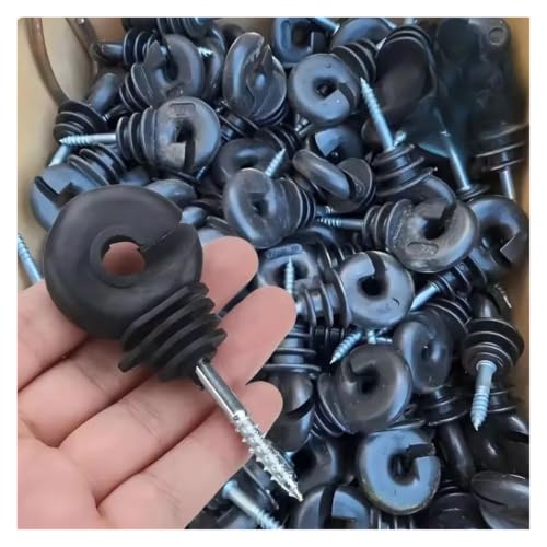 Electric Fencing Ring Insulators Electric Fence Insulator Screw in Ring Post Wire Holder Farm Cattle Sheep Horse Dog Barrier Kit(10pcs) - color: 10pcs