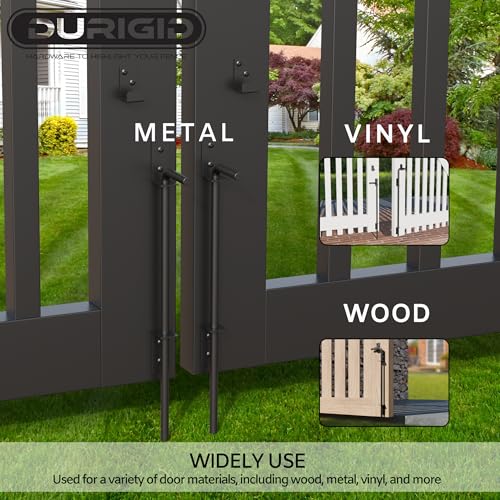 18 Inch Gate Cane Bolt Gate Ground Drop Rod, Heavy Duty Drop Rod Gate Latch for Wooden Vinyl Fence, Black Finished Cane Bolts for Gates, 1 Pack - size: 18 Inch
