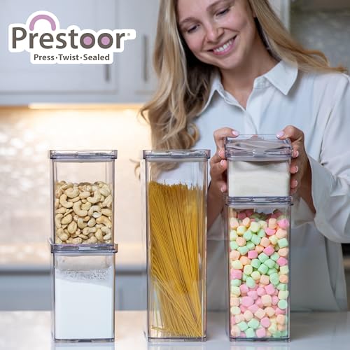 5-Piece SAN Airtight Pantry Storage Container Set, Leakproof Twist-Lock Lids, BPA-Free Stackable Canisters for Sugar, Flour, Pasta, Cereal & Snacks (0.8qt, 1.9qt ×2, 3qt, 4qt) - color: Green