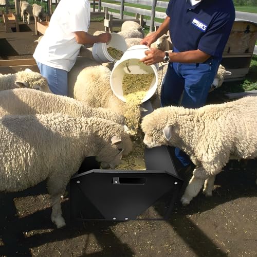 Livestock Feeding Trough 45", Heavy Duty 22 Gallon Capacity Livestock Trough, Galvanized Steel Sheep Feeder Trough for Horse, Goat, Sheep, Cattle, Cow, Alpaca