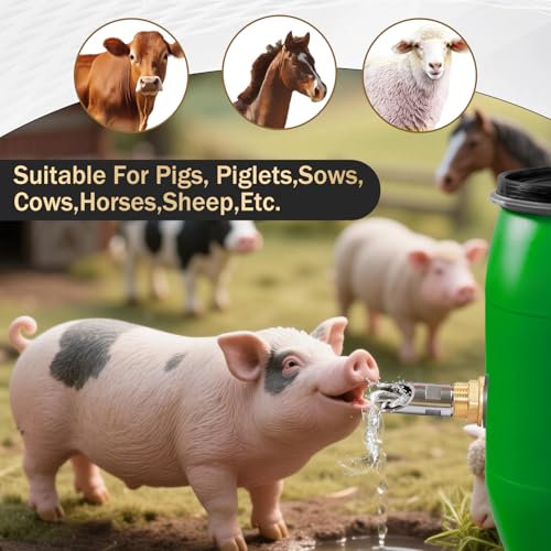 Pig Water Nipple,Pig Nipple Waterer for Barrel Kit,Automatic Pig Nipple Drinkers Kit,Piglets Nipple Feeders ,Hog Feeder Nipple