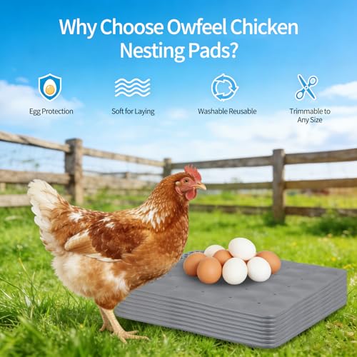 Chicken Nesting Pads Set, 12×12 Inch Reusable Nesting Box Liners Pads, Washable Nesting Pads for Chicken Coop, Poultry Nest Box Pads for Laying Eggs (11 PCS) - color: 11 PCS