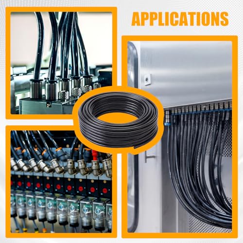 Pangda 65.5ft 3/8''od Air Line Brake Hose Dot Pneumatic Nylon Tube Black Pa12 20 Metertubing System Fluid Transfer Conveying Compressed Lubricants Hydraulic Water Chemical Solutions(pa12 Nylon) - size: 3/8''od 65.5ft