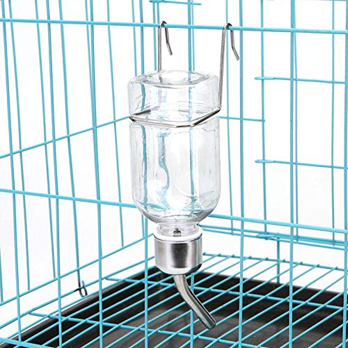 Mipcase 2pcs Pet Water Fountain Plastic Hanging Dispenser for Guinea Pigs and Animals Leakproof Easy to Install Convenient Pet Supply - color: Transparent, size: 5.2X5.2X17CM