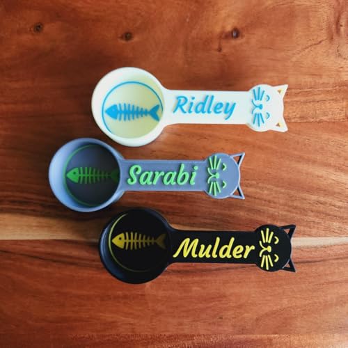 Personalized Cat Food Scoop, Cat Food Measuring Cup with Name, Kibble Scoop (24 oz - 3 cups) - size: 24 oz - 3 cups