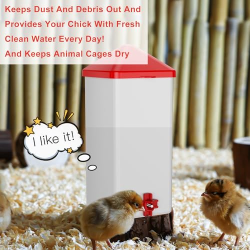 ZenxyHoC Baby Chick Waterers 2 * 0.26 Gal with Versatile- and Horizontal Nipple Drinkers - color: White, size: 2 x 0.26 Gal