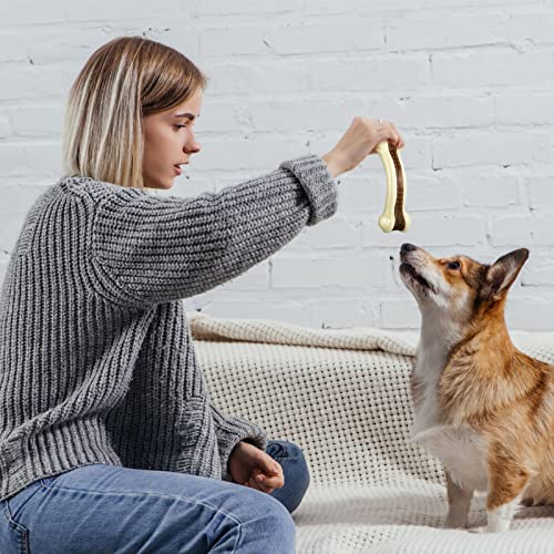 Sosation 6 Pcs Dog Toys for Aggressive Chewers Christmas Nylon Beef Flavor Bones Tough Puppy Teething Toys Puppy Chew Bones for Large Medium Small Breed Dogs Puppies(Large) - size: Large