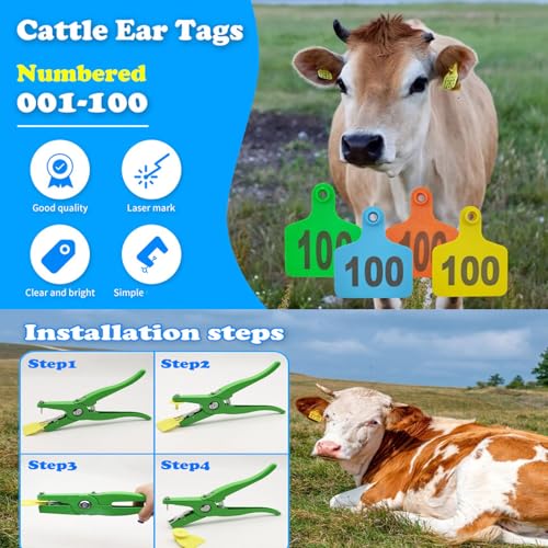 100 Pieces Ranch Animal Ear Markers Built from Gentle Yet Tough Substance Perfect for Labeling Caprine and Pigs Permanent Ear Identifiers - color: Blue