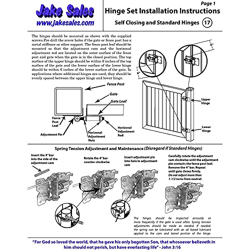 Vinyl Fence Gate Double Gate Hardware Kit White (for Vinyl, PVC etc Fencing) - Double Fence Gate Kit has 4 Hinges, 1 Latch, and 1 Drop Rod - size: White Double Gate Kit