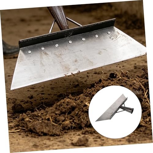 Angoily Heavy Duty Manganese Steel Manure Scraper for Livestock Areas, Metal Small Shovel with Concrete Scraping and Bending Resistance, Outdoor Cleaning Tool, 38cm