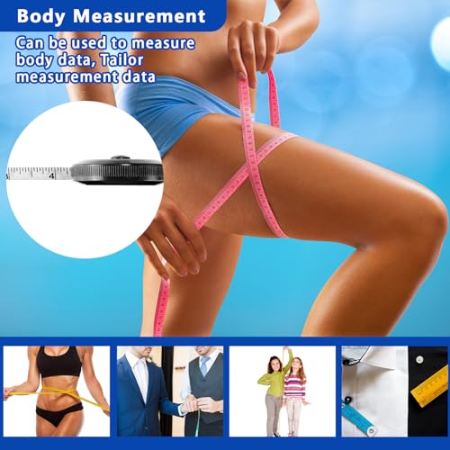 Kigeli 200 Pcs Tape Measure - 60 Inch Retractable Measuring Tape for Body, Fabric, Sewing, Tailor, Cloth, Knitting, Craft, Weight Loss Measurements - Black Dual Sided