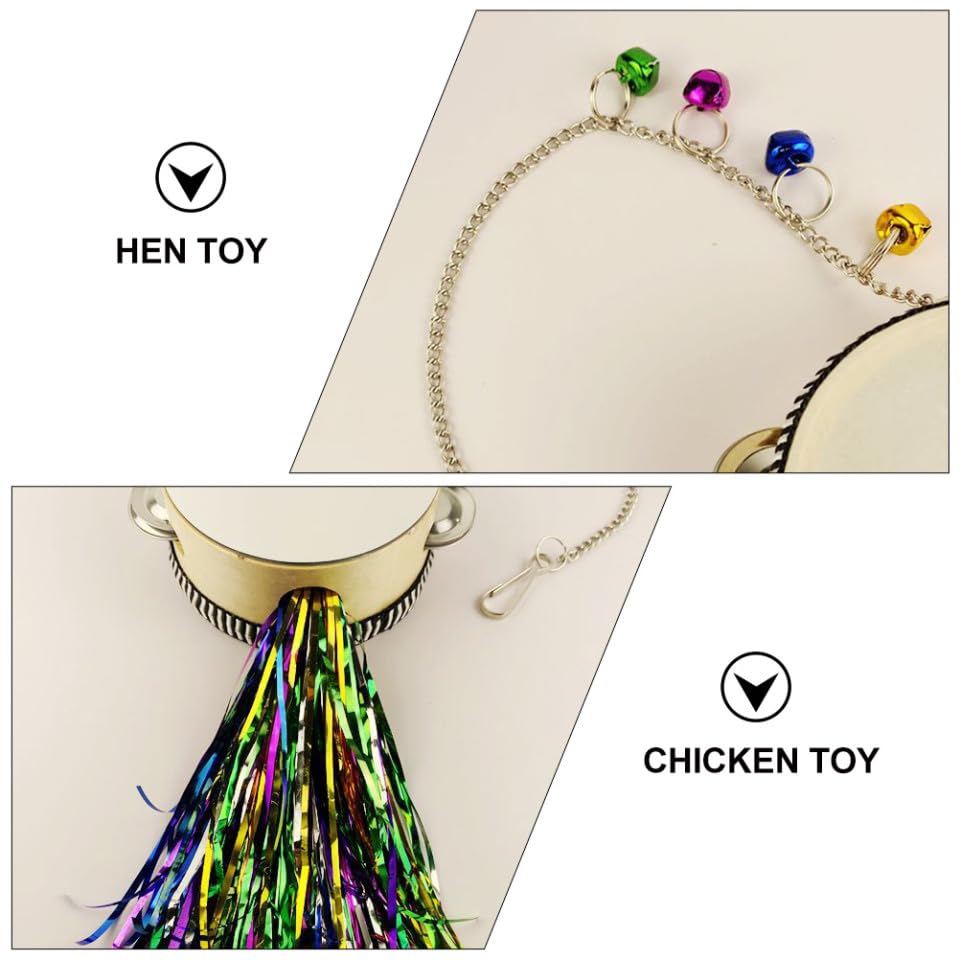 GANAZONO Chicken Mirror Drum Toy Stainless Steel Pet Toy Fun for Boys and Girls Hen