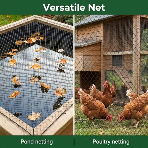 MAQIHAN 13x33ft Bird Netting for Garden - Black Mesh Net Cover for Garden Protection from Deer, Chicken Coop, Squirrel, Poultry Fence for Plant, Fruit Tree, Blueberry Bushes, Strawberry, Vegetable