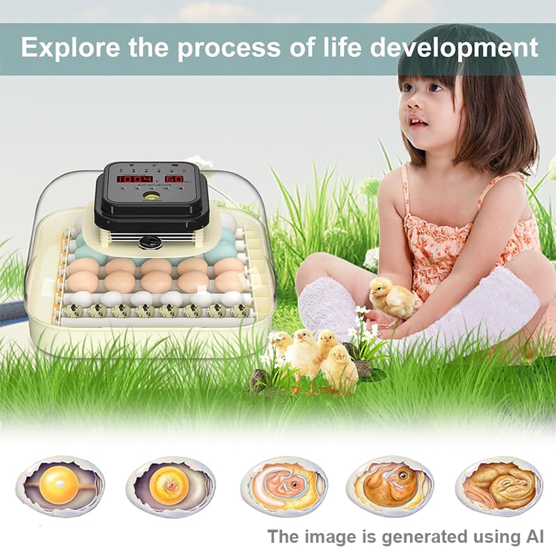 CoInceptus 35 Egg Incubator with Automatic Egg Turning and Humidity Control, Incubator for Chicken Eggs, Quail, Duck Eggs, with Egg Candler