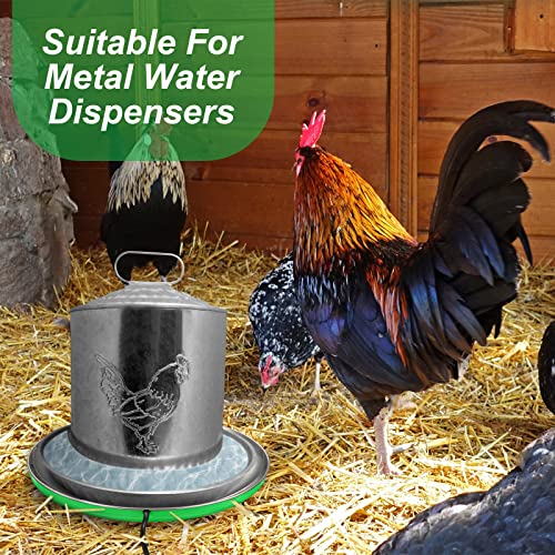 2 PCS Chicken Water Heater for Winter 110V 38W Poultry Drinker Heater Base Surface Temperature can Reach About 140 Fahrenheit Degree Chicken Waterer Electric Deicer Heated Base (Green) - color: Green
