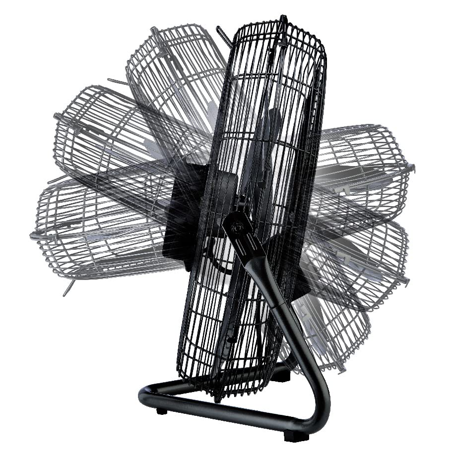 Lasko 20" Black High Velocity Wall Mount Fan with Pivoting Head - 3 Speeds, Ideal Wall Mount Fan or Floor Fans for Home, Garage, Attic, 2264QM - color: Black Silver