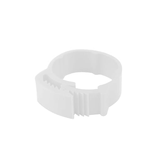 Adjustable Chicken Leg Bands 200Pcs Chicken Foot Ring ID2.0~2.4cm Adjustable Size Poultry Leg No Number Buckle Ring Plastic Chick Duck Goose Poultry Feeding(White) - color: White