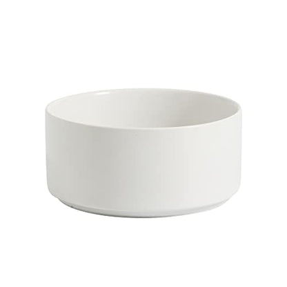 Havniva 6.1” Ceramic Dog Bowls, Dog Food and Water Bowl for Small & Medium Dogs, Durable Dog Water Bowl with Non-Slip Rubber Base Large Capacity Pet Feeding Bowl - color: Matte White, size: 6.1 Inch