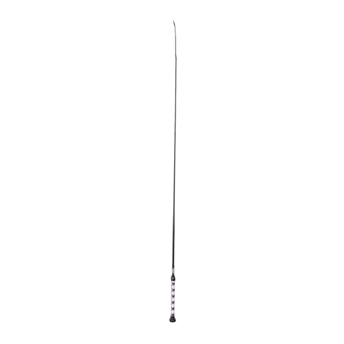 Weaver Livestock Basic Pig Show Whip, Hog Livestock Whip with Braided Nylon Handle, Leather Popper, Lightweight Braided Shaft - color: 36" - Purple/White