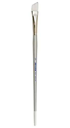 Silver Brush 1506-034 Silverwhite Long Handle White Taklon Brush, Angular, 3/4-Inch - size: 3/4 Inch