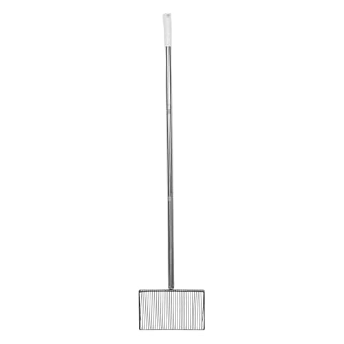 TIDTALEO Livestock Manure Scoop with Long Handle and Wide Metal Litter Sifter for Chicken Coop and Animal Pen Cleaning, Sturdy Farm Waste Shovel for Poultry, Goat, Cattle, and Sheep