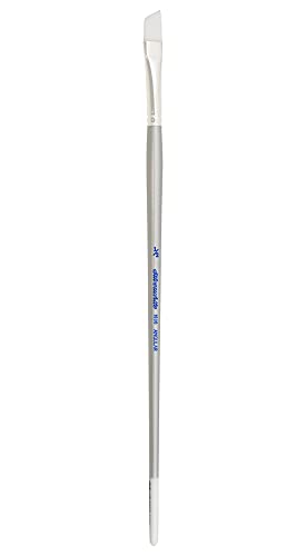Silver Brush 1506-012 Silverwhite Long Handle White Taklon Brush, Angular, 1/2-Inch - size: 1/2-Inch