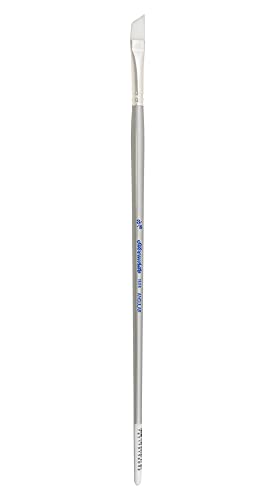 Silver Brush 1506-038 Silverwhite Long Handle White Taklon Brush, Angular, 3/8-Inch - size: 3/8-Inch