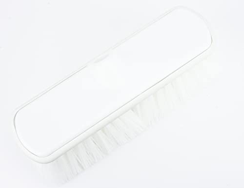 SPARTA Flo-Thru Heavy-Duty Deck Scrub Brush Nylon Bristled, Boat and Floor Scrub Broom with Protective Bumper for Floors and Large Equipment, Plastic, 9.5 Inches, White - color: White