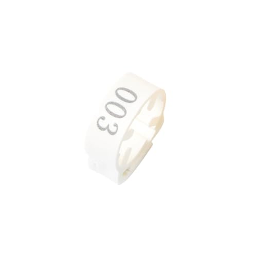 50Pcs Adjustable Size Chicken Foot Ring Poultry Number Tag Buckle Plastic Chick Duck Goose Farm Breeding Supplies for Easy Flock Management(White) - color: White