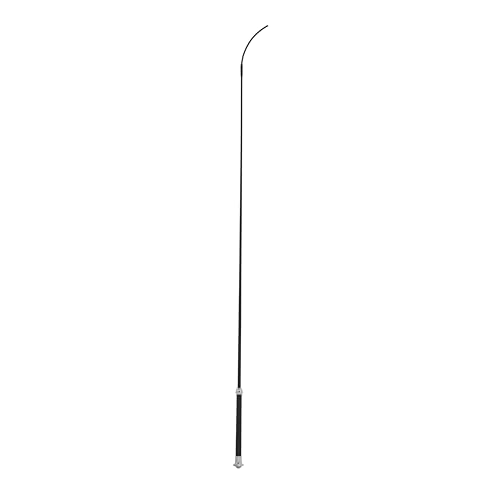 Weaver Livestock Basic Pig Show Whip with Chrome Tipped Handle, Hog Livestock Whip for Show Ring Competition, Leather Pig Whips for Showing - color: Black