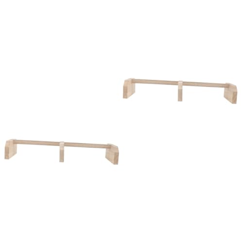 FRCOLOR 2pcs Wooden Chicken Perch Stand for Hens Natural Roosting Bar for Coop Use Promotes Foot Exercise and Beak Trimming Safe Chewing Toy for Chickens and Pet Birds