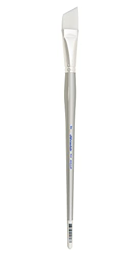 Silver Brush 1506-1 Silverwhite Long Handle White Taklon Brush, Angular, 1-Inch - size: 1-Inch