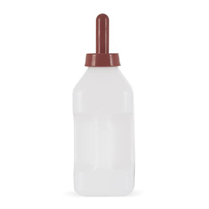 Tuff Stuff Products LBH2 2 Quart Push On Nipple Teat Cap 2 Quart Calf Milk Feeder Nursing Feeding Bottle with Hand Grip Handle