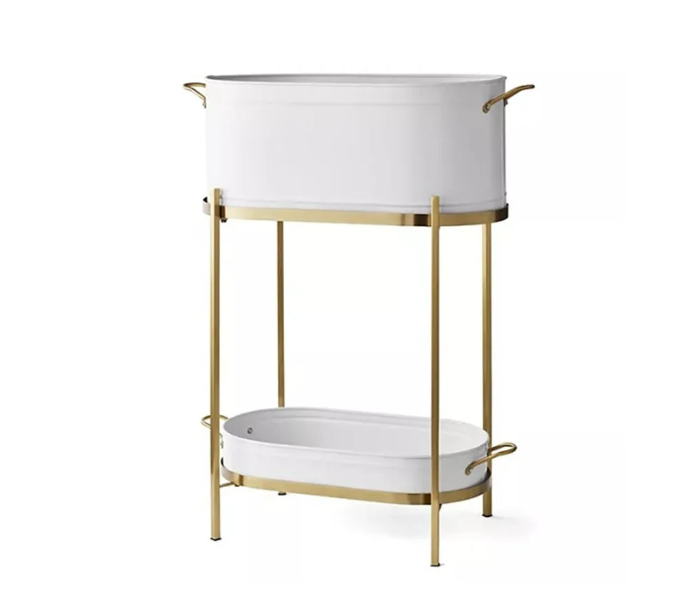 Member's Mark Home Stainless Steel Beverage Tub with Stand - Bottom Tray - Ice Bucket - Party Drink Holder - Outdoor or Indoor Use - Free Standing