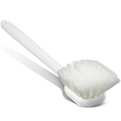 CFS 36620L00 Flo-Pac Plastic Handle Utility Scrub Brush, Nylon Bristles, 20" Length, 2" Bristle Trim, White, 1 Count