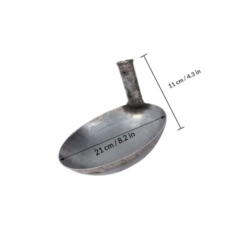 Thickened Iron Ladle Spoon with 21cm Long Handle, Reusable Water Scoop for Gardening and Industrial Use, Sturdy Iron Water Ladle for Cooking and Livestock Feeding