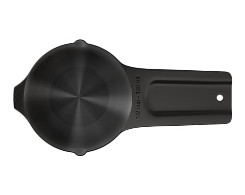 Color Up ½ Cup Measuring Cup (120 ml) – Premium Black Stainless Steel, Accurate for Wet & Dry Ingredients, Embossed Markings, Easy-Pour Spouts, Dishwasher-Safe, Kitchen Essential - size: 1/2 Cup (120 ml) Black