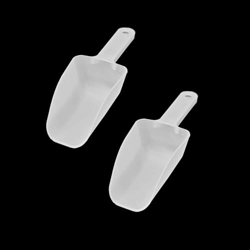 2Pcs Plastic Ice Scoop, Kitchen Scooper for Ice Maker, Ice Bucket, Bar, Freezer, Pet Food, Candy, Coffee Beans, Utility Food Scoop for Home, Party, Wedding, Restaurant (Transparency) - color: Transparency
