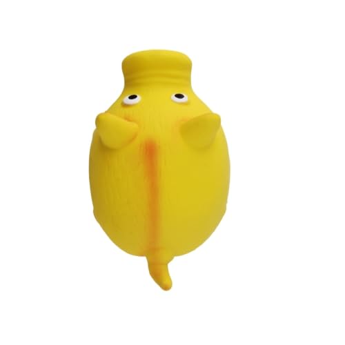 Squeaky Latex Round Pig Dog Toy - Durable Chew-Resistant Interactive Toy for Stress Relief and Training(Yellow) - color: Yellow