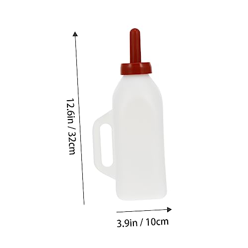 2L Calf Nursing Bottle Replaceable Rubber Nipple Sturdy Thick Plastic Feeding Bottle for Young Livestock and Poultry