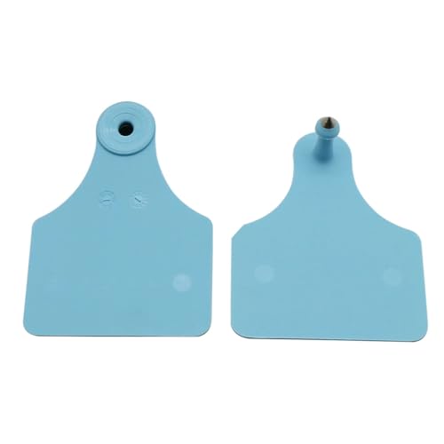 Cattle Ear Tags 50/100 Pcs TPU Double-Sided Cattle Ear Tag Signs Wordless Ear Tag Blank Label Cow Earrings Farm Animal Identification for Animals(Blue,50sets) - color: Blue, size: 50sets